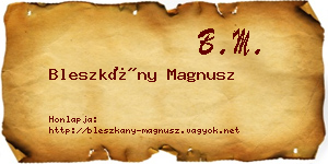 Bleszkány Magnusz névjegykártya